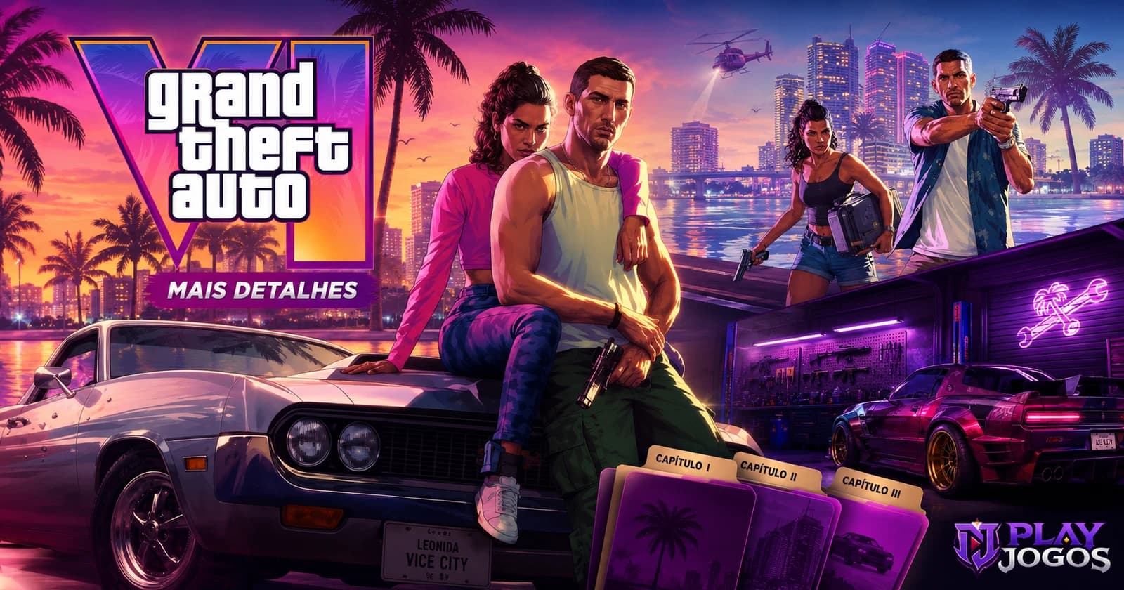 GTA 6 ganha novos detalhes: capítulos, carros clássicos e muito mais