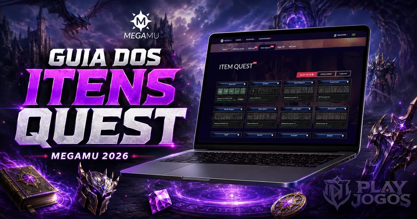 Itens Quest MEGAMU: Guia Completo para Builds